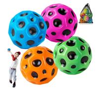 OSDUE Pelota Que Rebota de Color, 4 Piezas Pelota Saltarina de Espuma de PU Elástica Sólida, Ball Que Bounces en Forma de Planeta, Saltarina con Agujero Suave Bola de Rebote