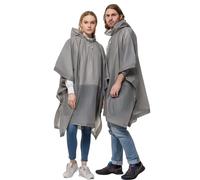 OSDUE Poncho Lluvia Impermeable, 2 Piezas Chubasqueros Impermeable Reutilizable Poncho con Capucha Chubasquero Mujer Hombre Adulto Portátil Poncho de Pluie para Senderismo, Ciclismo, Camping Gris