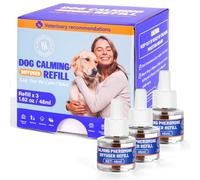 OSDUE Recambio de Feromonas Calmantes para Perros, 3 Piezas 48ml 90 Días Antiestrés para Perros Ayuda a Aliviar el Estrés y la Ansiedad para Solo en Casa Miedos Ruidos(3 Recambios sin Difusor)