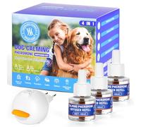 OSDUE Recambio de Feromonas Calmantes para Perros y Difusor, 3 Piezas 48ml 90 Días Antiestrés para Perros Ayuda a Aliviar el Estrés y la Ansiedad para Solo en Casa Miedos Ruidos(Difusor y 3 Recambios)
