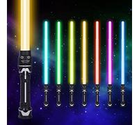 OSDUE Sable de Luz, Sable de Luz Retráctil 2 en 1 de Siete Colores con Efectos de Sonido Simulados, Espada Láser para Niños, Star Wars, Sable de Luz con Luces y Juguetes de Efectos de