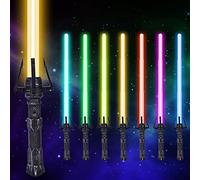 OSDUE Sable de Luz, Sable de Luz Retráctil 2 en 1 de Siete Colores con Efectos de Sonido Simulados, Espada Láser para Niños, Star Wars, Sable de Luz con Luces y Juguetes de Efectos de
