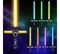 OSDUE Sable de Luz, Sable de Luz Retráctil 2 en 1 de Siete Colores con Efectos de Sonido Simulados, Espada Láser para Niños, Star Wars, Sable de Luz con Luces y Juguetes de Efectos de
