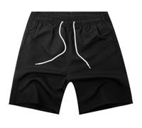 OSDUE Shorts de Playa Bañador de Niños, Bañador Niño Playa Ropa de Baño de Secado Rápido Casual Ligero Bañadores Short de Natación con Forro de Mesh para Niños y Adolescente Negro, 11-12 años