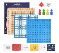 OSDUE Tabla de Multiplicación Montessori, 10X10 Tablero Matemáticos Montessori de Madera, Juego Tablas de Multiplicar, Juegos de Aprendizaje Fidget Aliviar el Estrés Adultos