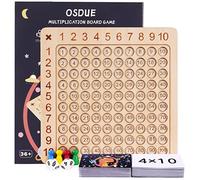 OSDUE Tabla de Multiplicación Montessori, 10X10 Tablero Matemáticos Montessori de Madera, Juego Tablas de Multiplicar, Juegos de Aprendizaje Fidget Mesa Math