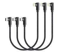 Osecet Cable USB C a Lightning de 1 pie, paquete de 3 unidades, cargador de iPhone en ángulo recto certificado MFi, codo de 90 grados, cable Lightning a USB C para iPhone 14 13 12 11 Pro X XS XR 8
