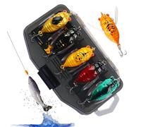 Oseczmut Juego De Cebos De | Señuelo de Bass con Forma 3D de Cigarra para Agua Salada,Cebo Impermeable con Caja de Almacenamiento para Lago Kayak Agua Salada Dulce Exterior