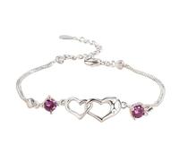 Oseczmut - Pulseras de corazón para mujer, pulsera de corazón ajustable, accesorio para niña, para Navidad, dama de, día de la madre, novia, San Valentín, Se référer au descriptif, Cobre