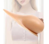 OSEMISS Formas de Senos de Silicona con Forma de Cola Larga/Pechos Falsos autoadhesivos para travestis, mastectomía transgénero y Cosplay/Pechos protésicos,Suntan,B|Cup (600g/Pair)