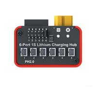 OSH 6-Port 1S Hub de carga para baterías LiPo/LiFe/Li-ion/LiHV, compatible con cargadores B6neo/B6ACneo/B6neo+/B6neo V2, PH2.0/BT2.0 seleccionable, máx. 2,0 A corriente de salida, (PH2.0)