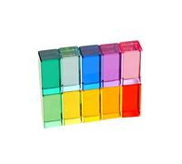 Oshhni 10 Bloques de acrílicos rectangulares con Luces y Sombras, Juguetes apilables para Entrenamiento sensorial para niños y niñas.