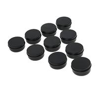 Oshhni 10 Unids Vacíos de Aluminio de Estaño Recipientes Cosméticos con Tornillo, Impermeable - Negro 50g
