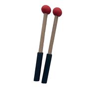 Oshhni 2x baquetas de silicona de madera mazos de percusión manual para reemplazo de instrumentos de tambor, ROJO