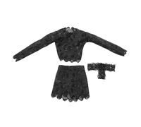 Oshhni 3pcs 1/6 Top y Cadera de Abrazadera de Abrazadera Tornumina Ropa de Vestir en Miniatura para Figuras de Vestir de 12 Pulgadas Accesorios para el, Negro