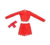 Oshhni 3pcs 1/6 Top y Cadera de Abrazadera de Abrazadera Tornumina Ropa de Vestir en Miniatura para Figuras de Vestir de 12 Pulgadas Accesorios para el, Rojo