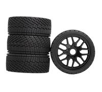 Oshhni 4 Piezas de Ruedas RC, Neumáticos, Modelo de Modificación Resistente, Piezas de Repuesto para Bricolaje, Accesorio de Repuesto de 4 Pulgadas de Diámet, Negro