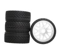 Oshhni 4 Piezas de Ruedas RC, Neumáticos, Modelo de Modificación Resistente, Piezas de Repuesto para Bricolaje, Accesorio de Repuesto de 4 Pulgadas de Diámet, Blanco
