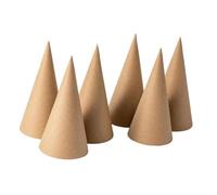 Oshhni 6 Conos de Papel Maché para Manualidades, Decoración Imaginativa para Navidad, con Base Abierta para Scrapbooking, Sombreros de Fiesta, 15cm