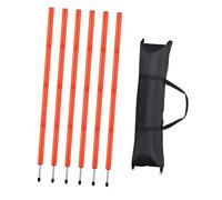 Oshhni 6 Piezas Postes de Agilidad para Fútbol Entrenamiento con Conectores Desmontables Base de Punta Práctica en Césped y Adecuado para Juegos de