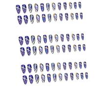 Oshhni 72 piezas presionan las uñas de uñas, las uñas falsas reutilizables de la moda de la cubierta completa se adhieren en las uñas para el, ámbar Violeta