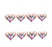 Oshhni 8 guirnaldas de Corazones con Adornos románticos en 3D para Valentín, Despedidas de Soltera y Fiestas de Galentine's Day, Multicolor