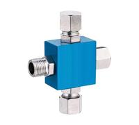 Oshhni Adaptador divisor de temperatura para manguera de con cepillo de 3 vías, instalación sencilla con tornillo, junta de manguera con cepillo