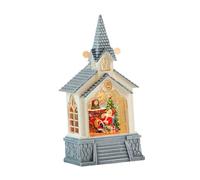 Oshhni Bolas de nieve navideñas con luz nocturna y 8 canciones, 13 x 8,5 x 28 cm, decoración navideña, farol para fiestas, cafeterías, escritorios, repisas, Papa Noel