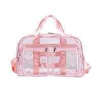 Oshhni Bolso de mano transparente informal para conciertos, compras y festivales de música, Rosado Rojo