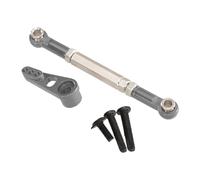 Oshhni Brazo de servo de dirección (25T) Varilla de Enlace de dirección Varilla de tracción de servo de Alta Resistencia Ajustable para Accesorios de Coche, Gris