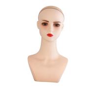 Oshhni Cabeza de maniquí femenino con maquillaje liviano stand de peluca profesional Manikin Head para pantalla de accesorios de belleza