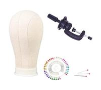 Oshhni Cabeza de Peluca, Cabeza de Maniquí de de Corcho con Soporte para Exhibición de Pelucas, 21-25", tal como se describe, 23 pulgadas