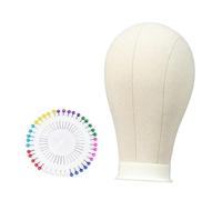 Oshhni Cabezal de tela de lienzo de la cabeza de tela de tela de tela del soporte de la peluca del soporte de la mesa del puesto de entrenamiento con 40, Cabeza de 55 Cm
