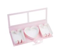 Oshhni Caja de regalo de flores del día de la madre, presente liviano envolviendo la tapa transparente Mometa con forma de letra, rosa