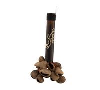 Oshhni Campana de mano hecha a mano con forma de cáscara de nuez, carillones de viento manuales, instrumento musical hecho a mano, campana de mano con forma, B