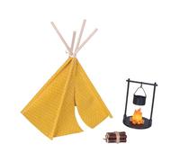 Oshhni Casa de muñecas en Miniatura a Escala 1/12, Tienda de campaña, Adorno de leña, Accesorios para escenas de Vida, Estufas Colgantes para proyectos de, Carpa Amarilla