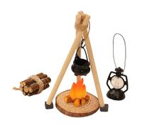 Oshhni Casa de muñecas, Juego de Camping, leña a Escala 1:12, lámpara Resistente, Estufas Colgantes para micropaisaje, jardín de Hadas, Mesa de, Ladrillo Gris