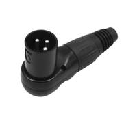 Oshhni Conector de soldadura XLR Adaptador XLR Cable de audio Adaptador XLR de 3 pines Altavoz Carcasa de aleación de zinc Conector de cable XLR en ángulo, Masculino