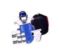 Oshhni Conjunto de Equipamiento para Sparring de Kárate, Casco de Boxeo, Portátil, Versátil, Equipo de Protección de Taekwondo para Ejercicios de MMA Y Entre, Azul, para 130 a 150 Cm