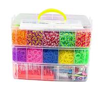 Oshhni Conjunto de fabricación de brazaletes en Telar, Paquete de Bandas elásticas, Accesorios creativos, Colgantes de Cuentas variadas, Bandas Coloridas, l