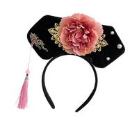 Oshhni Diadema china Qing, diadema antigua con pinza para el pelo, flor Hanfu, aro para el pelo para actuación, boda y graduación, estilo yo