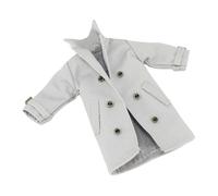 Oshhni Figura de acción de Hombre a Escala 1:12, Ropa, Mini muñeca, Modelo, Disfraz, Chaqueta Larga, Cortavientos, Gabardina para Hombre de 6 Pulgadas, Gris