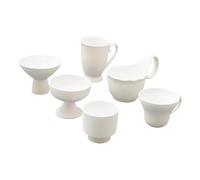 Oshhni Juego de 6 Tazas de cerámica Preformadas sin Forma para Accesorios de expresión Creativa, elaboradas en Blanca de