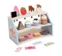 Oshhni Juego de postres, Juego de Comida, Accesorios de Cocina, Actividad de Aprendizaje, de rol, de Madera, Juguete para niñas y niños