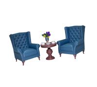 Oshhni Juego de Sofá Americano en Miniatura para Casa de Muñecas, Modelo a Escala 1:12, Adorno, Accesorio para Microescena, Decoración de Micromuebles para E, Azul