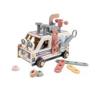 Oshhni Juego Herramientas para niños, Juguete Educativo Aprendizaje, Regalo Viaje, Banco Herramientas Madera, Juguete construcción para, Coche de Policía