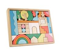 Oshhni Juguete de Madera apilable de, Bloques de construcción Coloridos, Rompecabezas, Juguetes creativos para niños y niñas de 1 a 5 años.