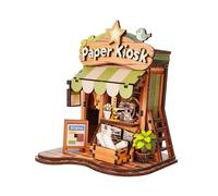 Oshhni Kit de casa de muñecas en Miniatura DIY con Muebles, Modelo de Rompecabezas 3D, casa de muñecas Hecha a Mano para Regalo de cumpleaños, Quiosco de Papel