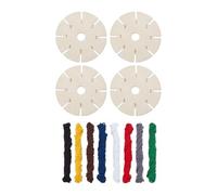 Oshhni Kit de placas redondas para trenzar pulseras, juego de discos para trenzar pulseras, disco Kumihimo de madera para campanillas de viento, cinturones,