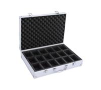 Oshhni Maleta organizadora para relojes, resistente con asa, caja viaje rígida, a prueba golpes e impermeable, Plata, 18 Ranuras